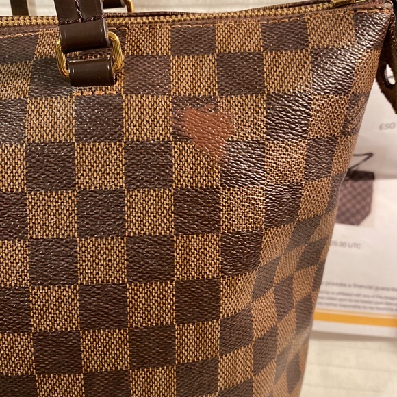 LOUIS VUITTON Jena PM Tote Bag Brown Ebene Damier PVC coated canvas w/COA - Picture 4 of 16